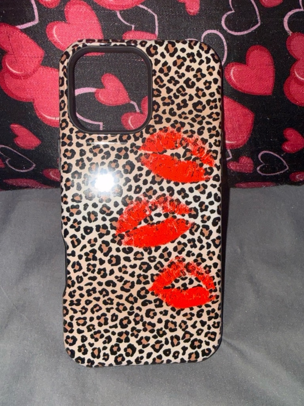 Blunt Leopard Print Red Lipkiss Phone Case - IPhone 16 pro max